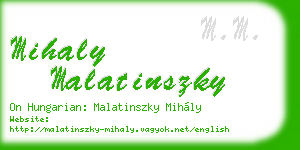 mihaly malatinszky business card